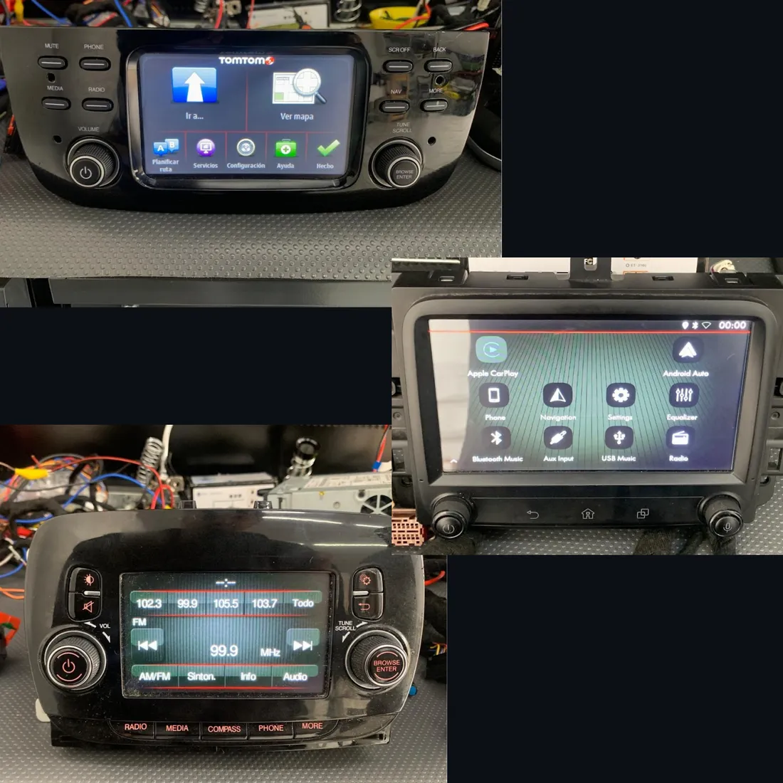 Apple CarPlay y Android Auto funcionando en pantallas instaladas por Acevedo Serviauto