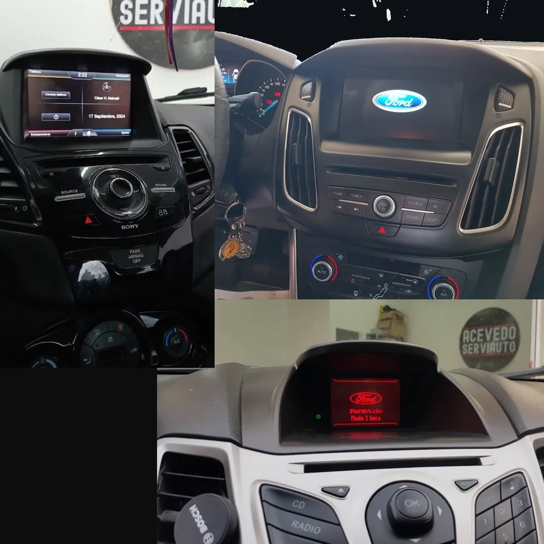 Pantallas Ford SYNC y Fiesta Kinetic reparadas en Acevedo Serviauto