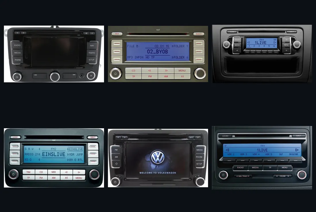 Radios originales Volkswagen que desbloqueamos y reparamos: RCD 300, 310, 510 y RNS